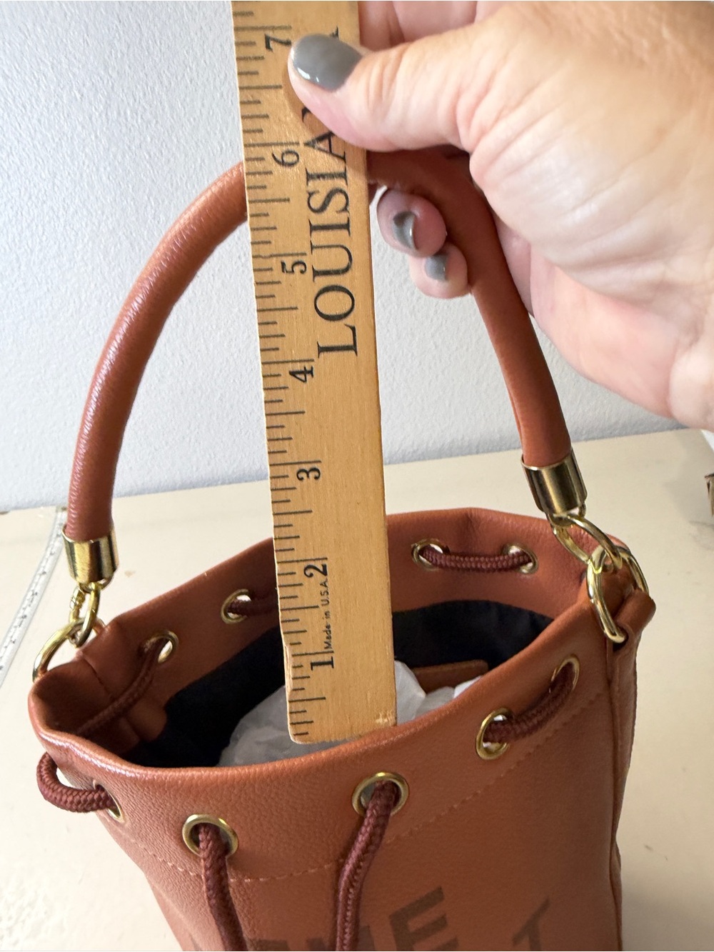Marc Jacobs Mini Bucket Bag in Cognac Brown with Gold Hardware - Picture 9 of 12